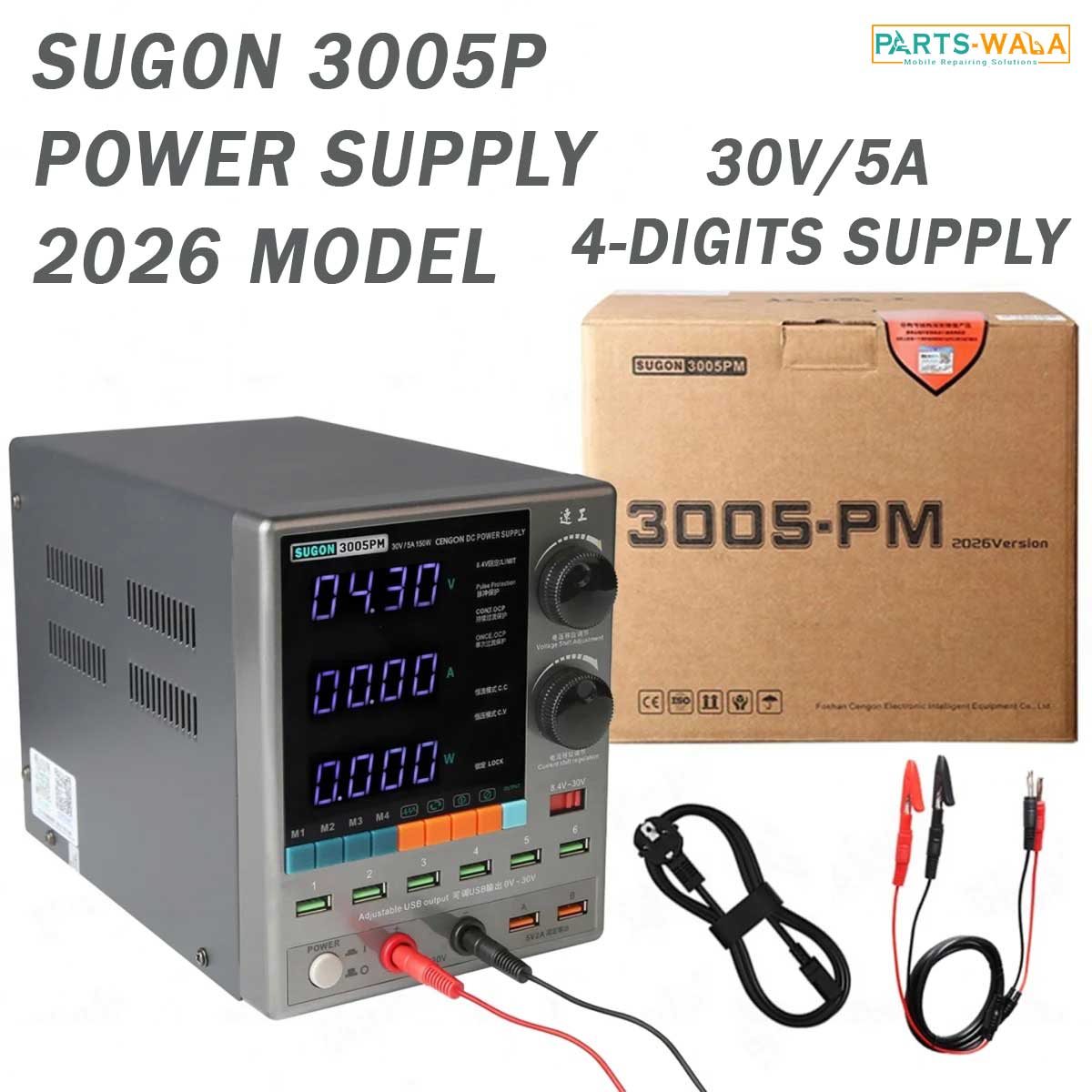 Sugon 3005PM 30V / 5A 4-Digits Display LED High Precision Adjustable Switching DC Power Supply