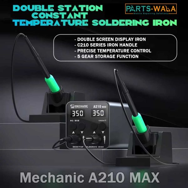 Mechanic A210 Max Double Station Intelligent Digital Display Temperature Control Soldering Station