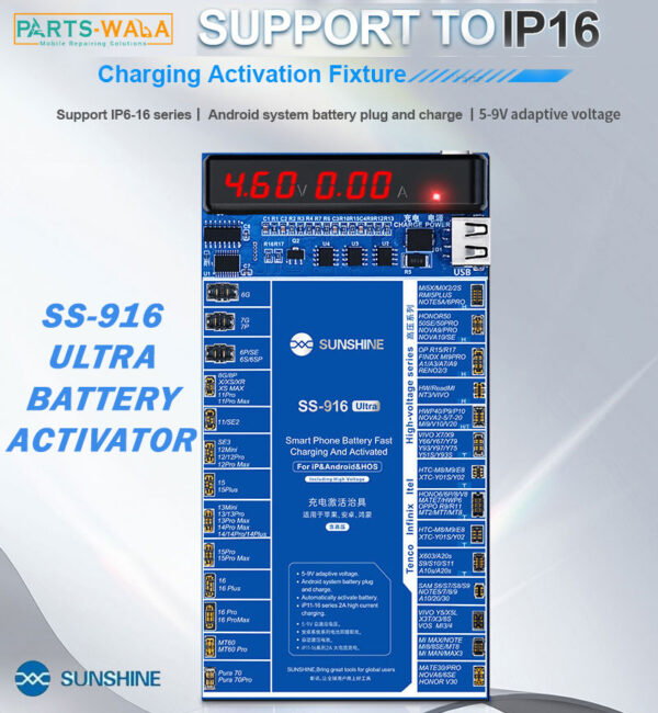 Sunshine SS-916 Ultra Digital Display Charging Activation Board for iPhone 6 to 16Pro Max & Android