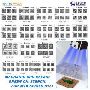 Mechanic Solder Mask Repair Green Oil UV Stencil Set for MTK Series 17pcs