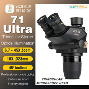 YCS New 71 Ultra Trinocular Microscope Head 0.67X-45X Zoom