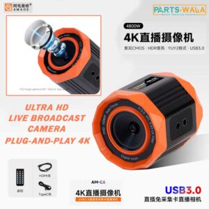 Amaoe AM-C6 USB 3.0 Plug-and-Play 4K Ultra HD Live Camera Live Streaming (No Capture Card Required)