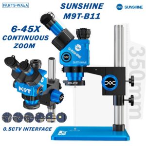 SUNSHINE M9T-B11 Trinocular stereo microscope 6-45X Continuous Zoom For Mobile Repairing