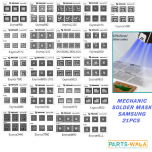 Mechanic Solder Mask Repair Green Oil UV Stencil for Samsung 21pcs