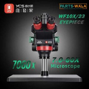 YCS 7060X 7.0-60X Wide Angle Zoom Trinocular Stereo Microscope with Big Base