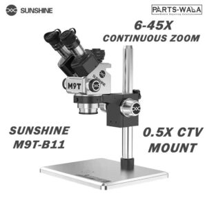 SUNSHINE M9T-B11 Trinocular stereo microscope 6-45X Continuous Zoom For Mobile Repairing