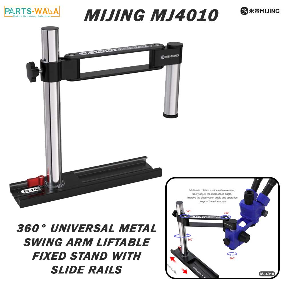 Mijing MJ4010 32mm 360° Universal Metal Swing Arm Liftable Fixed Stand with Slide Rails