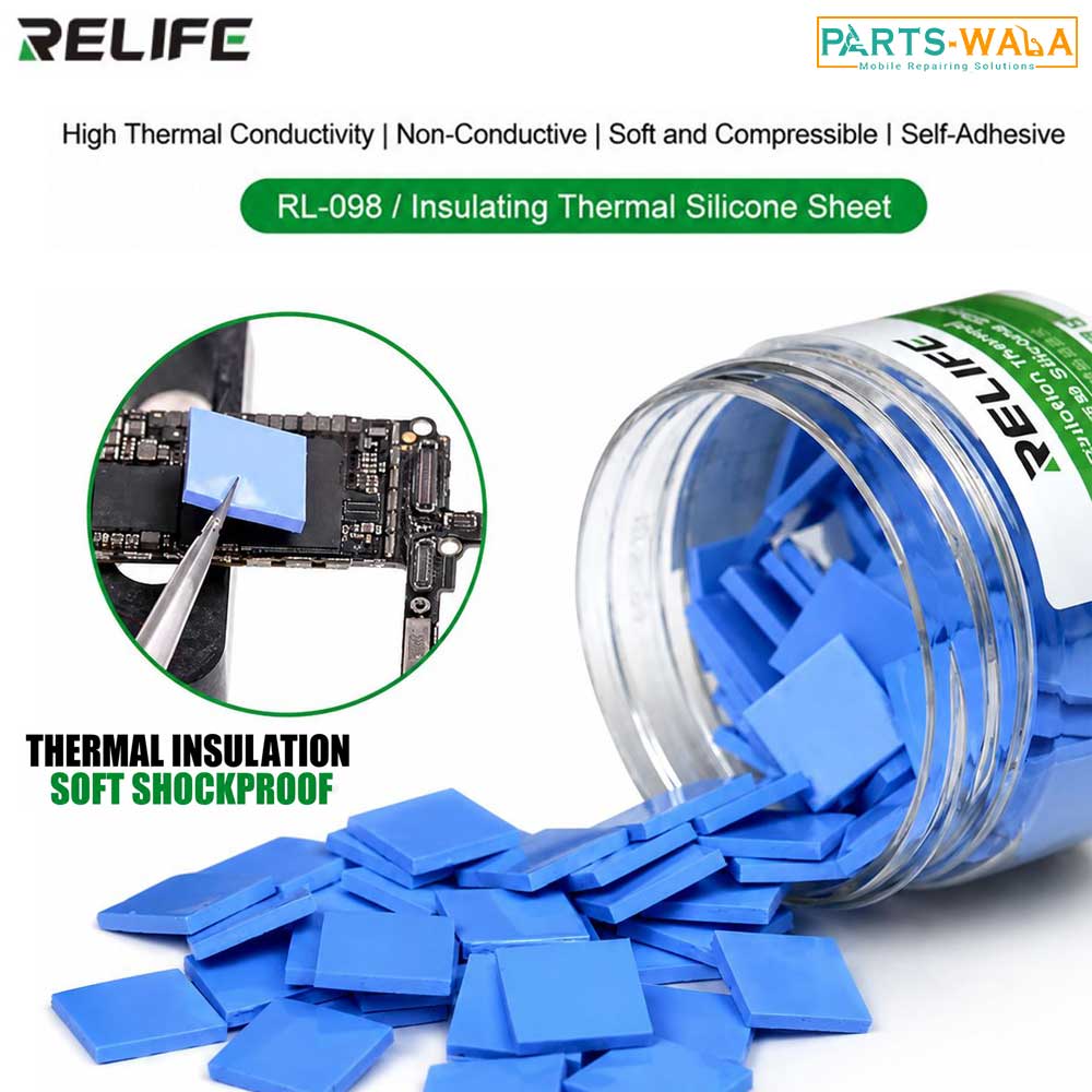 Relife RL-098 Thermal Silicone Pads for Mobile Phone Motherboard Chip - 100Pcs